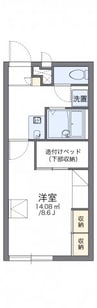 レオパレスルイーズ坂出 1Kの間取り