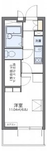 レオパレス瓦町 1Kの間取り