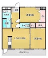 コーナス木太S 2LDKの間取り