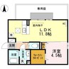 ルチルクォーツ 1LDKの間取り