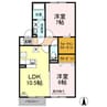 シャインポート屋島 G・H棟　H棟 2DKの間取り