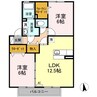 セジュール六条A・B棟 2LDKの間取り