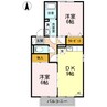セジュール伏石　A棟 2DKの間取り