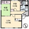 ラフォーレ B棟 3DKの間取り