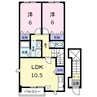 サンライズｋ３　Ａ 2LDKの間取り