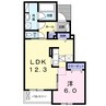メゾンリヴィエールＦ 1LDKの間取り