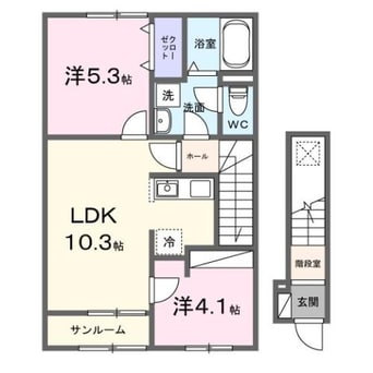 間取図 クオリティー宇多津Ｂ