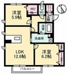 プロヌーブ　Ｎキュービック 2LDKの間取り