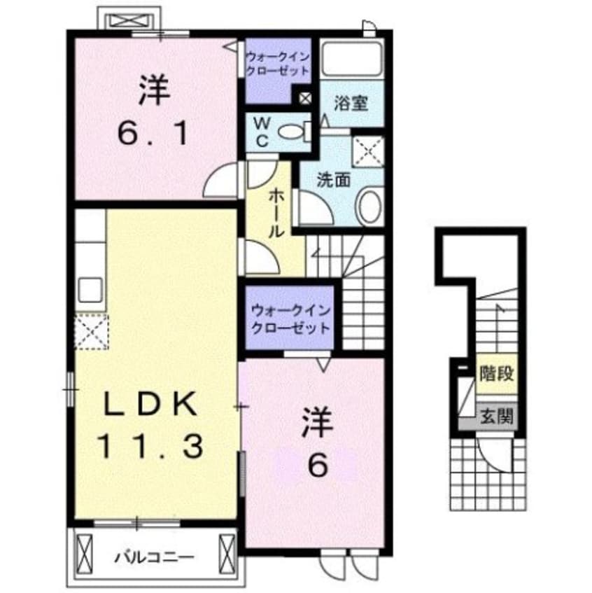 間取図 リバーサイド川島Ａ