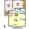 ラ　カンパーニュ　B棟 2LDKの間取り