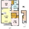 パルティール　ハバラ 2LDKの間取り
