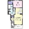 サンハイム今津Ｂ 1LDKの間取り