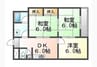 桜町ハイツ 3DKの間取り