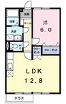 メゾンジャルダン黒嶋Ａ 1LDKの間取り