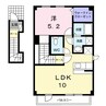 ラーゼン・コート 1LDKの間取り