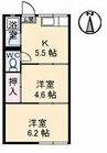 グレンズコテイジ 2Kの間取り