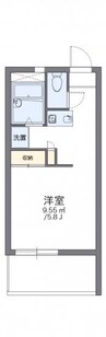 レオパレス栗林 1Kの間取り
