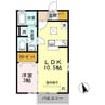 リビングタウン伏石Ⅱ　Ａ棟 1LDKの間取り