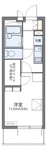 レオパレス瓦町 1Kの間取り