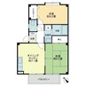 フォブール川津Ａ 2DKの間取り