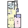 クラール綾川Ｃ 1LDKの間取り