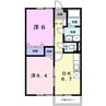 ニューエルディム大樹　Ａ 2DKの間取り