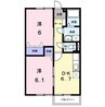 ニューエルディム大樹　Ｂ 2DKの間取り