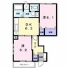 フローラ・フラッツＢ 2DKの間取り