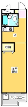 パズ昌栄Ⅰ 1Kの間取り