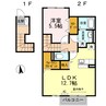 グランツ松島D 1LDKの間取り