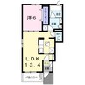 ブルースターＣ 1LDKの間取り
