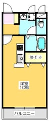 パズ昌栄Ⅱ 1Kの間取り