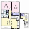ハイランドさぬき　Ｂ 2LDKの間取り