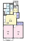 ロードスＡ 2DKの間取り