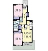 リバーヒルＢ 2LDKの間取り