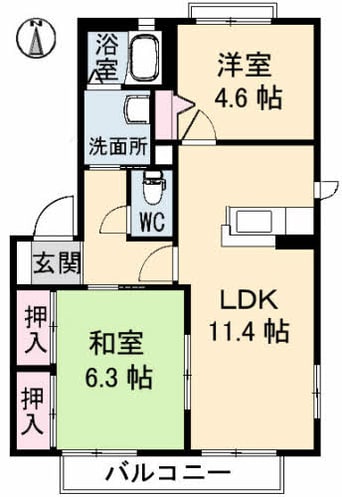 間取図 バリュージュ　バオバブA棟