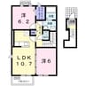 サンブリーゼ東山Ｅ 2LDKの間取り