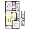フェリオA 2LDKの間取り