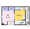 ソレイユ　Ｋ 1Kの間取り