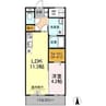 アヴニール 1LDKの間取り