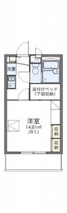 レオパレスシャルム瀬戸 1Kの間取り