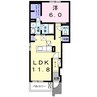 ディアコート川津　Ⅰ 1LDKの間取り