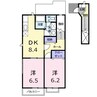 ヴィラ　なのはな　Ａ 2DKの間取り