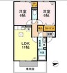 メゾンシャルム木太　Ｂ棟 2LDKの間取り
