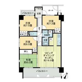 間取図 サーパス浜ノ町ツインタワー