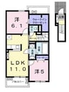 メゾンリヴィエールＫ 2LDKの間取り