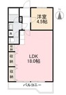 サンレジデンス郷東 1LDKの間取り