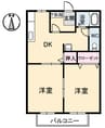サンライフ八坂　Ｂ棟  2DKの間取り