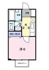 イグレック。楯　Ｂ 1Kの間取り