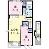 シャルールⅡ 2LDKの間取り